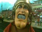 The Muscle Shoals Trojans high school football team mascot. (J sang the national anthem at the game)